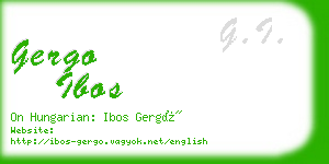 gergo ibos business card